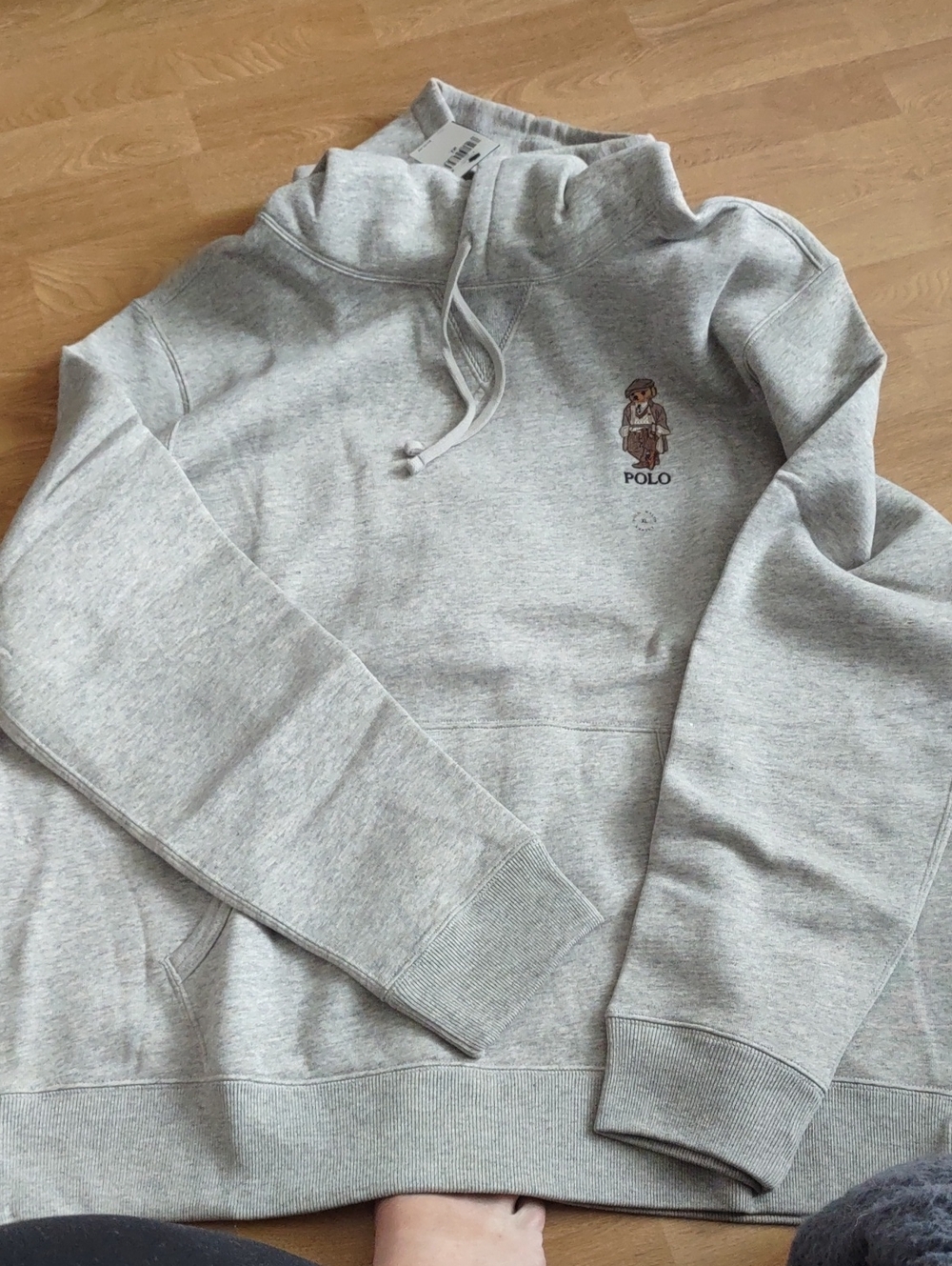 Polo by Ralph Lauren Light Gray Bear Embroidered Pull-Over Sweatshirt